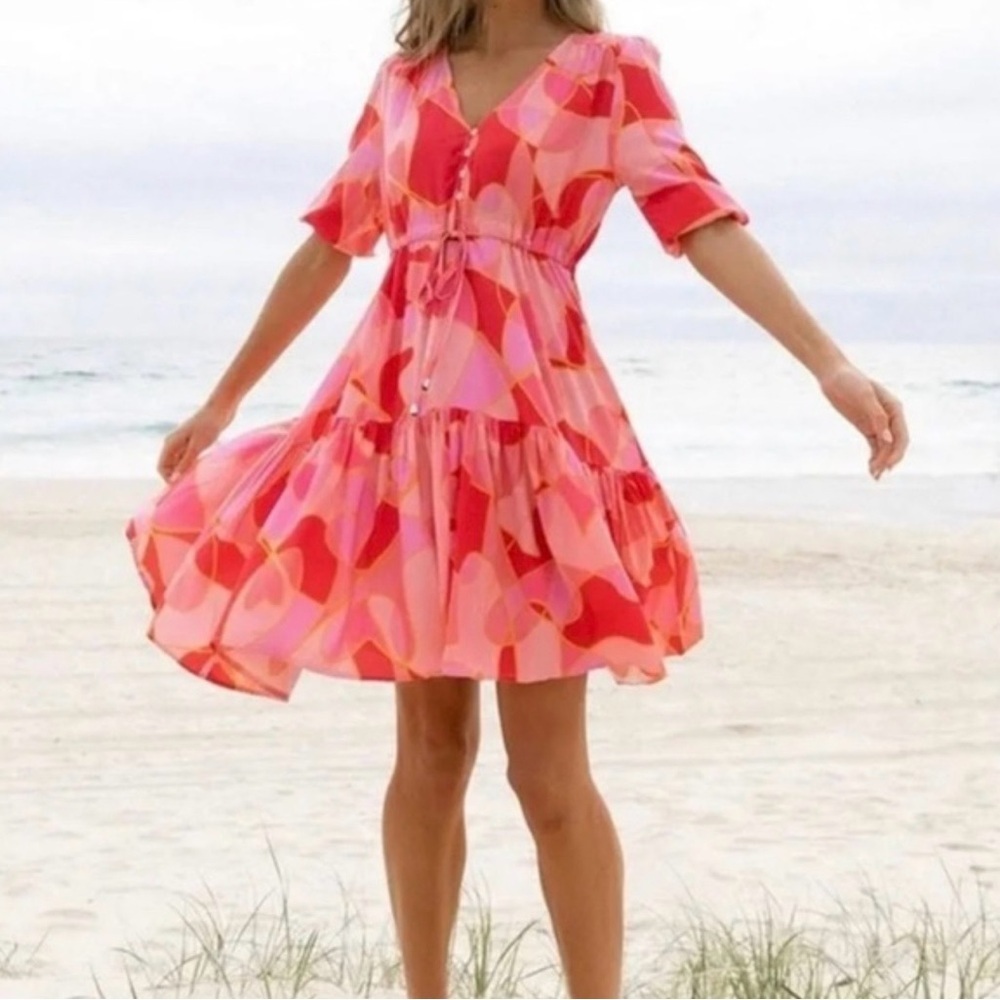 **NWT** Petal & Pup Vibrant Pink Patterned Dress